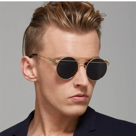 designer round sunglasses men's.